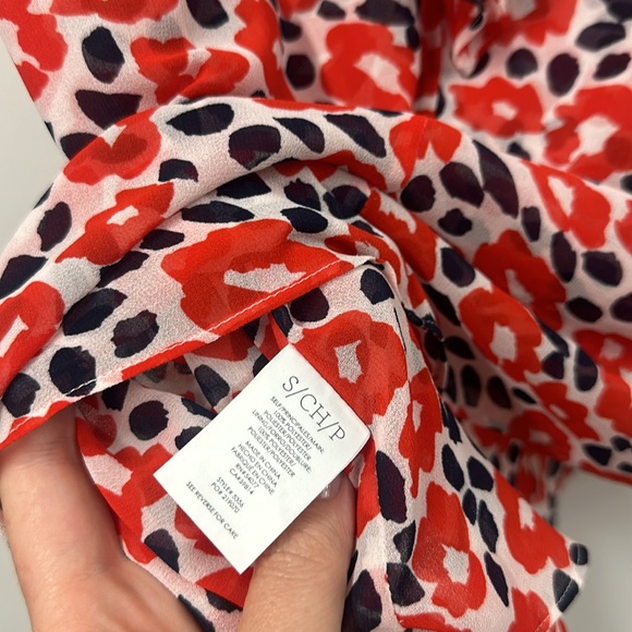 Cabi Poppies Flipside Top Blouse Ruffle V Neck Sleeve-less S - Picture 3 of 5